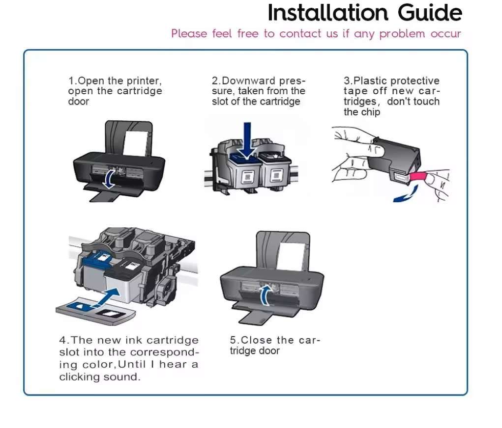 122XL 122 XL Color InkJet refilling ink cartridges For HP122XL For HP122 For HP Deskjet 1510 2050 30