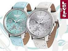 LEVI crystal accented ladies watch in SILVER. Brand new. Authentic. LTF1301