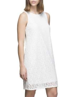 White lace dress from Woolworth's in XL. Satin dress from YDE in L