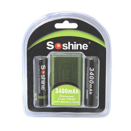 2x Soshine 18650 battery 3400mAh FREE SHIPPING