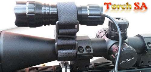 TorchSA Flashlight Velcro Clamp Mount LED Torch Laser Rifle Scope Light- FREE SHIPPING