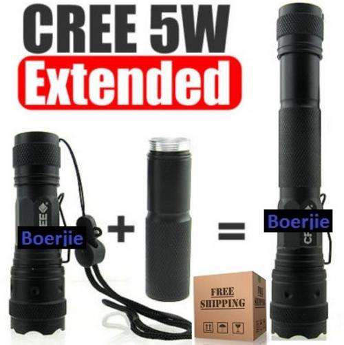 CREE LED 5w 300Lm Flashlight FREE SHIPPING, INCL 3AA BATTERIES