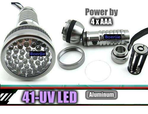 41 UV LED U-V Torch Ultra Violet Flashlight FREE SHIPPING INCL BATTERIES