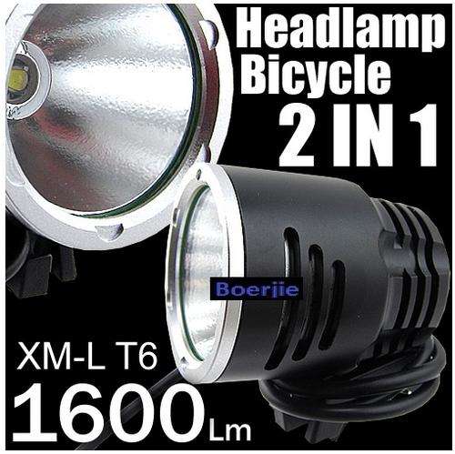 CREE XM-L T6 1600Lm Headlamp /Bicycle Light SET