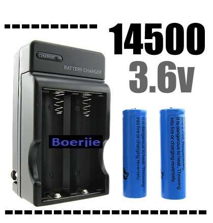 3.6V 900mAh 14500 Li-ion Rechargeable Battery A Charger