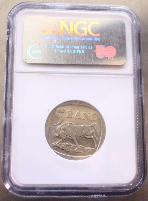 2000 - R5.00: Mandela Smiley Face - NGC Graded
