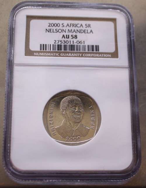 2000 - R5.00: Mandela Smiley Face - NGC Graded