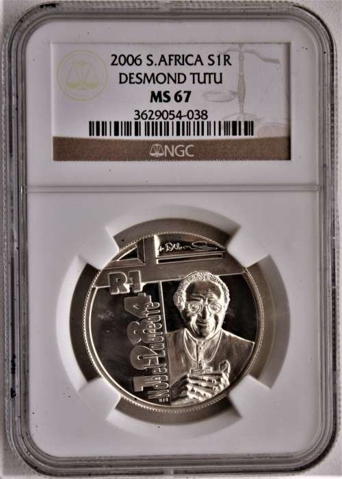 2006 ~ DESMOND TUTU UNC Protea Series R1~NGC graded MS67- ONLY 390 MINTED!!!-  cRaZy R1 StArT!!!