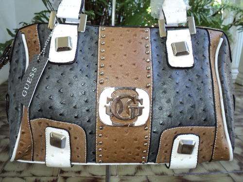 ***ELEGANT AND STUNNING GUESS HANDBAG***FAUX OSTRICH LEATHER***