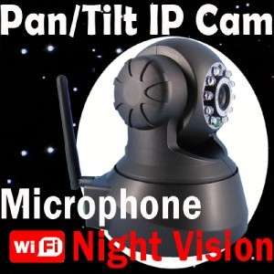 IP Wireless Security Camera with Night vision, Motion detection, WiFi, Audio, Pan/Tilt, Colour