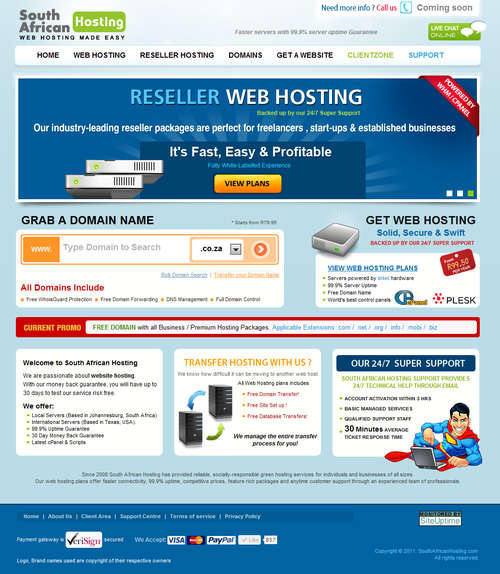Website #1 of 3!!! SouthAfricanHosting.com (Hosting Company For Sale)