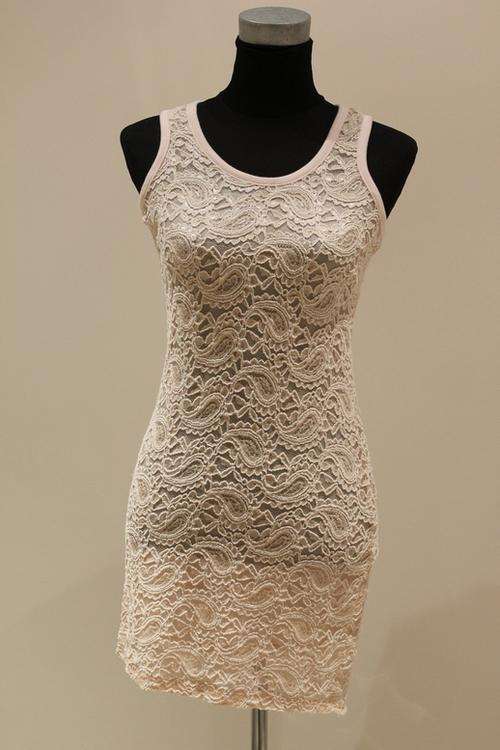 NEW LADIES LACE DUSTY PINK DRESS