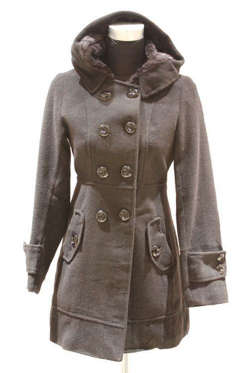 NEW LADIES WINTER BLACK COAT WITH HOOD*