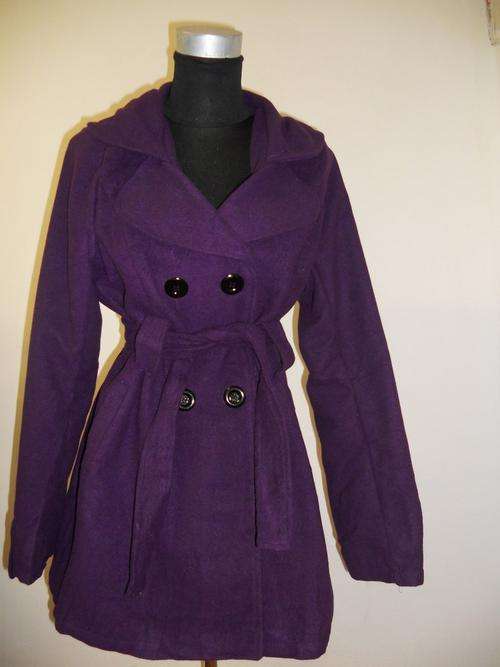 NEW LADIES WINTER PURPLE COAT SIZE 36