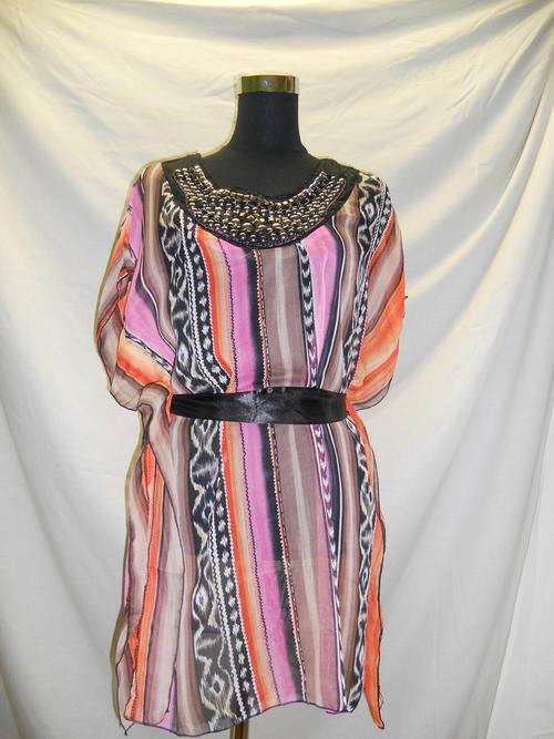 NEW LADIES STUNNING MULTI-COLOURED SHAFFON KAFTAN***