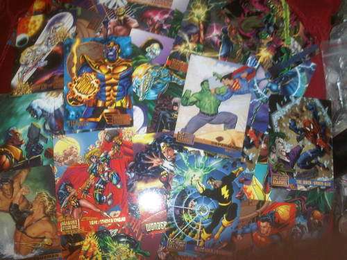 33x Marvel Versus DC Collectable cards