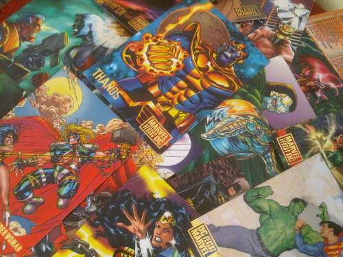 33x Marvel Versus DC Collectable cards