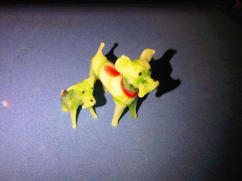 Murano Green Glass Scottish Dogs