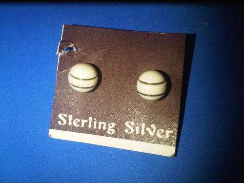 Sterling Silver & IVORY Ball Earings
