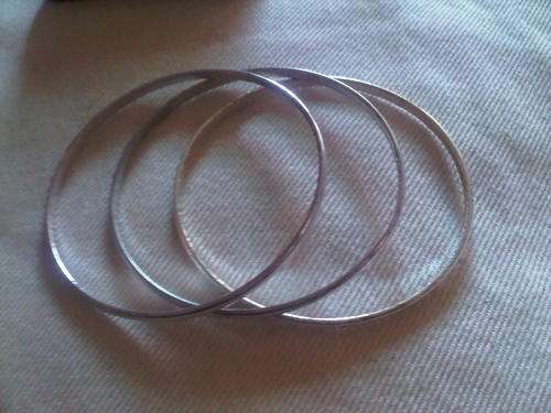 Silver Tone Bangles x 3