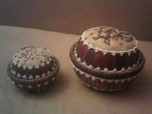 Old Indonesian Ball Containers x 2