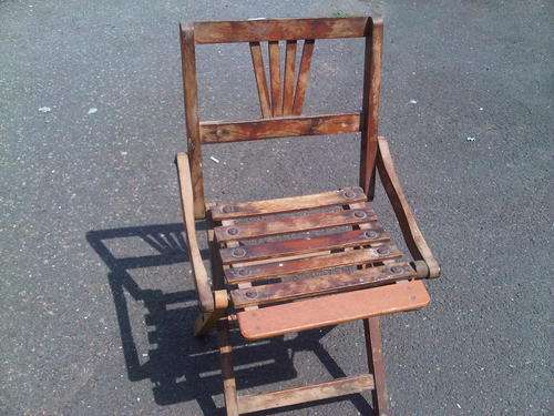 Vintage Wooden Fold Up Small Chair