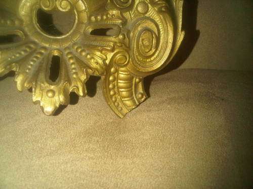 Very Old Gold Tone Metal Ornate Mantle Clock