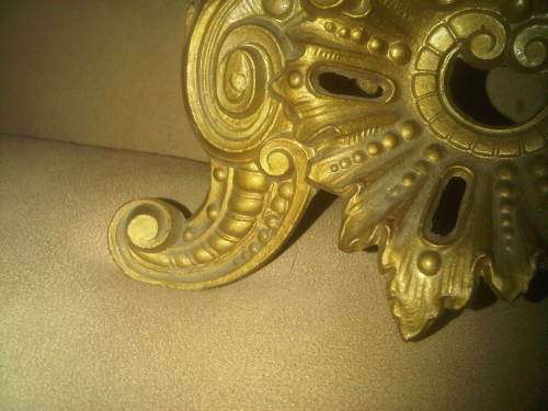 Very Old Gold Tone Metal Ornate Mantle Clock