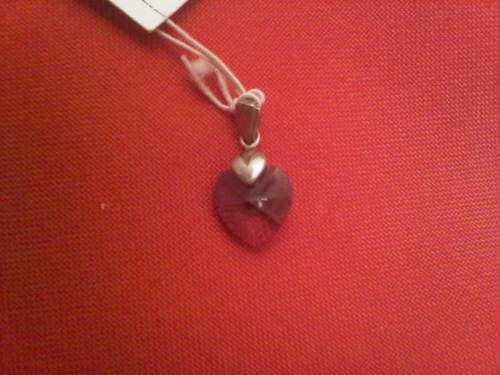Vintage Sterling Silver Amethyst Heart Pendant