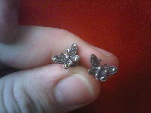 Vintage Sterling Silver Butterfly Earings