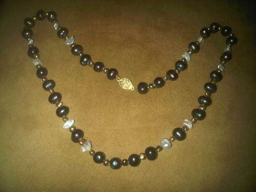 Vintage Black Pearl Necklace