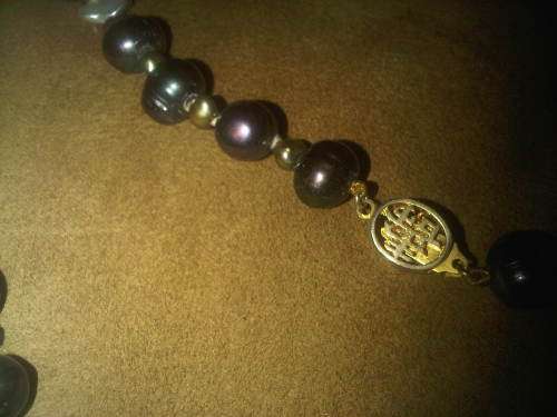 Vintage Black Pearl Necklace