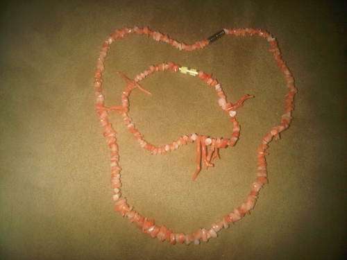 Coral Necklace & Bracelet Set