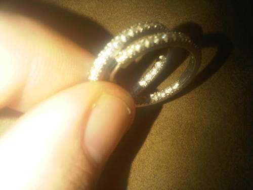 Vintage Sterling Silver Diamante Loop Earings