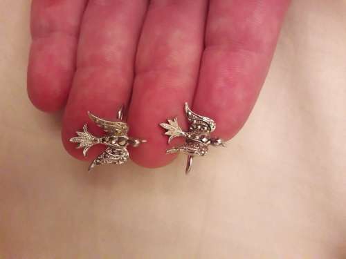 Vintage Sterling Silver Marcasite Earings