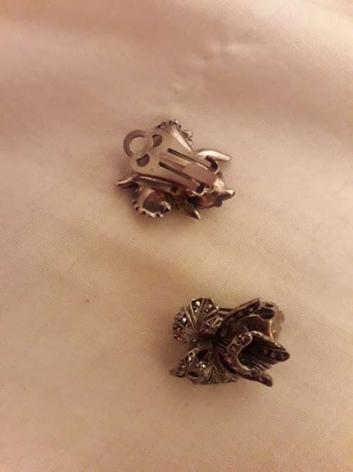 Vintage Sterling Silver Marcasite Earings