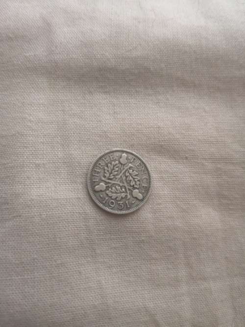 Silver 1931 Three Pence Coin
