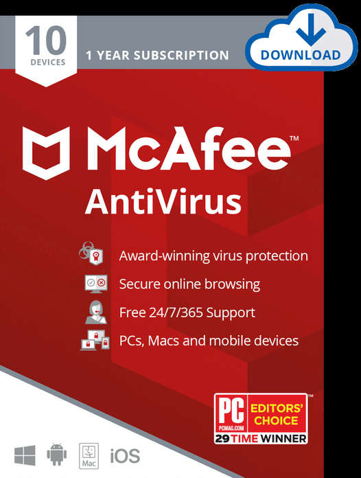 McAfee Total Protection 10 Devices 1 Yea