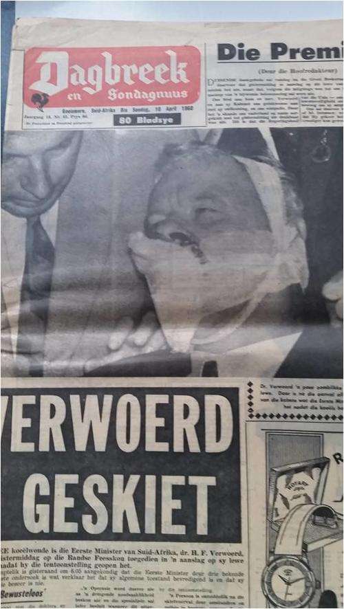 Verwoerd ist Assasination Attempt 1960 -  Rare Newspaper