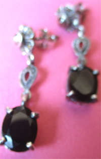 925- Sterling Silver  Marcasite and Garnets Earrings