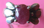Sterling Silver and Ruby  Ring