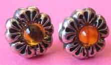 Sterling Silver and Amber  Earrings.