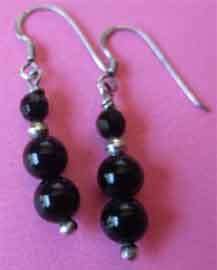 Sterling Silver and Black Onyx  Earrings.
