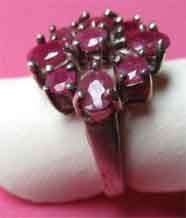 Beautiful  925 Sterling Silver & Genuine  Rubies  Ring