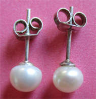 Sterling Silver & Genuine Fresh Water Pearls Earrings