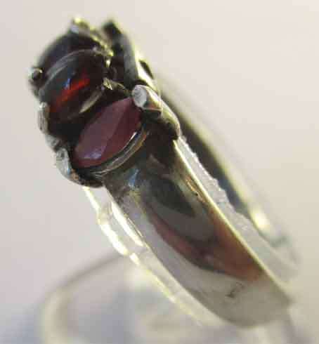 Sterling Silver, Rubies and Garnets Ring