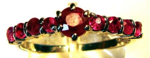 925 Sterling Silver and Genuine Rubies Ring