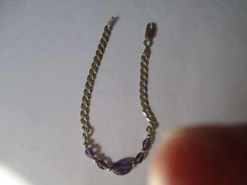 925 Sterling Silver and Amethysts Bracelet
