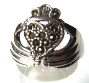 925 Sterling Silver and Marcasite Ring