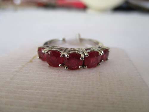 925 Sterling Silver and Rubies Ring